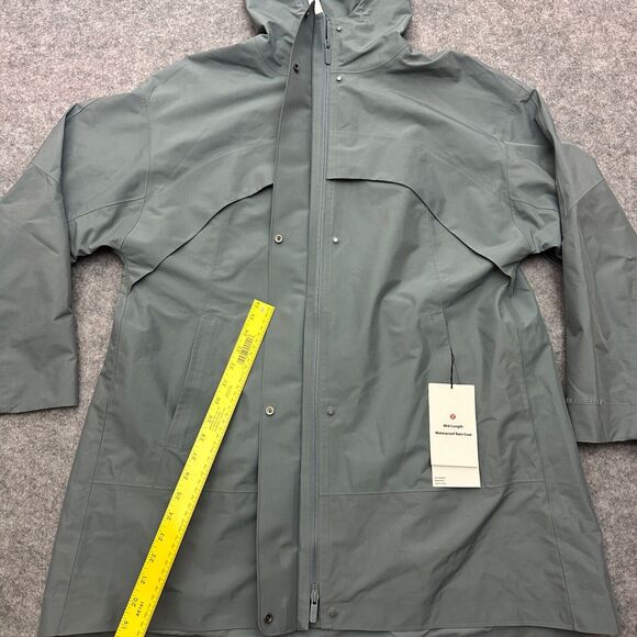 Lululemon Mid-Length Waterproof Rain Coat Jacket BGIB Belgian Blue Gray Size L - Picture 5 of 16